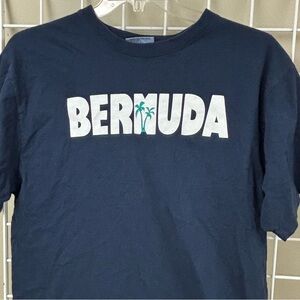 Navy blue Bermuda T-shirt size XL. Short sleeve by Tropic Traders. Cotton. EUC.